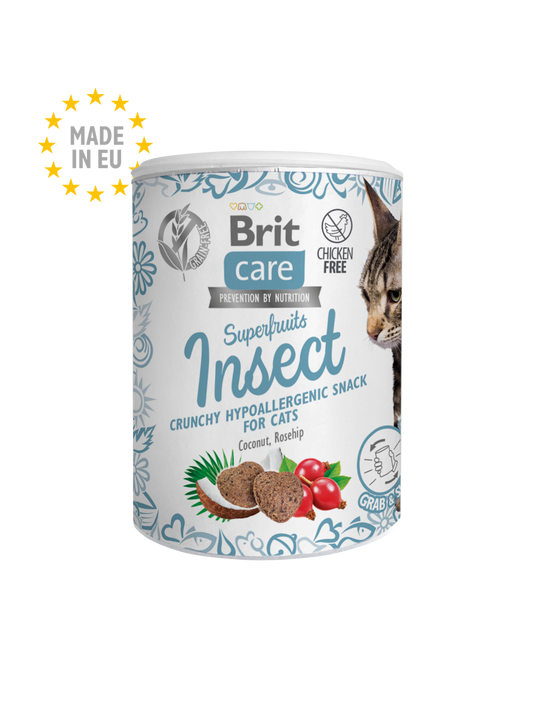 Brit Care Superfruits Insect – Crunchy Hypoallergenic Snack for Cats